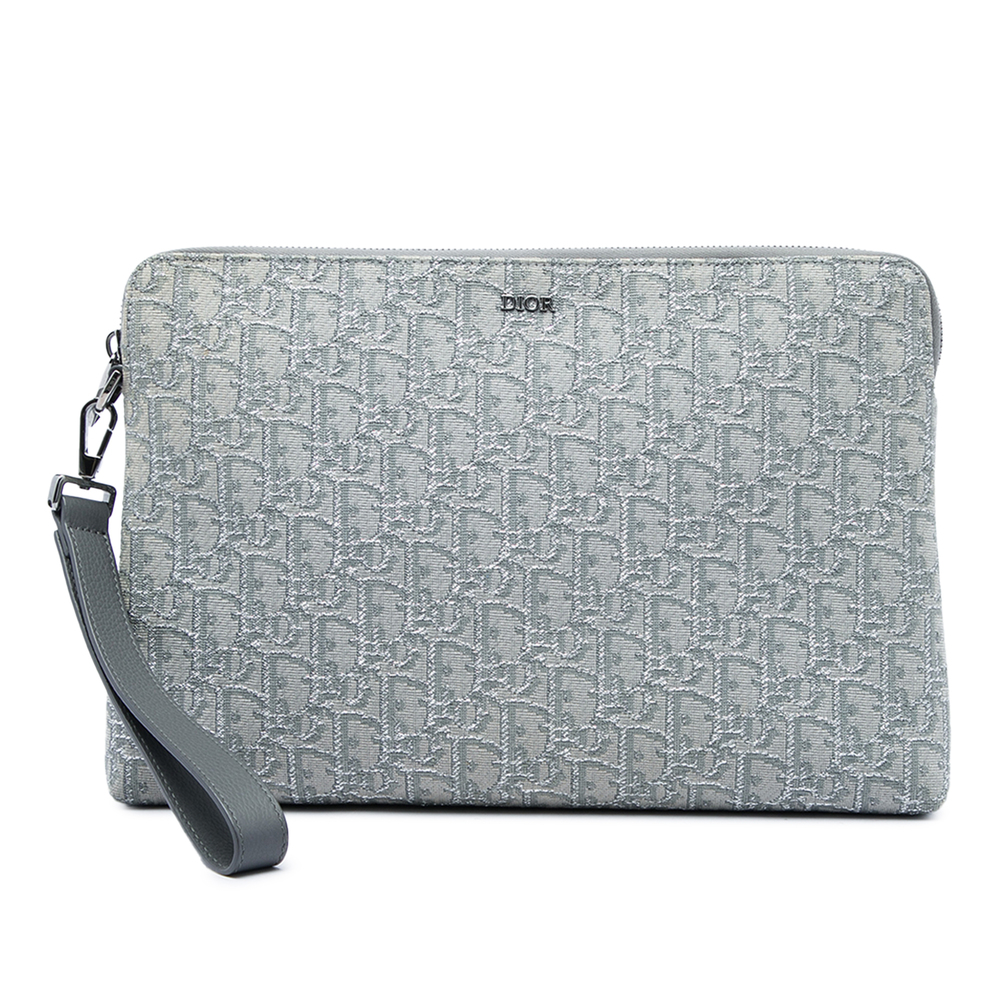Pre-Loved Dior Oblique Canvas A4 Zipped Pouch